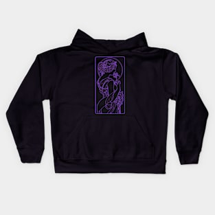 Alphonse Mucha Primevere Violet Neon Kids Hoodie